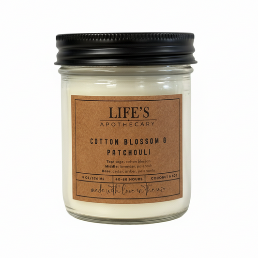 Cotton Blossom & Patchouli Farmhouse Candle