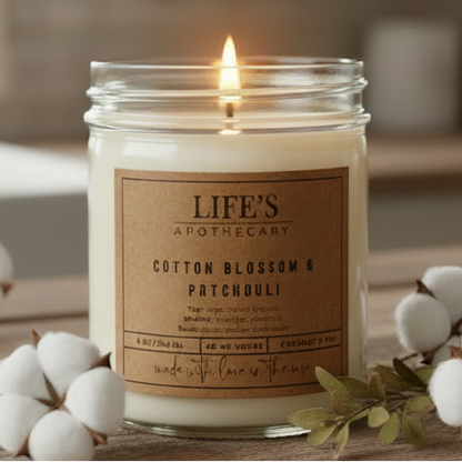 Cotton Blossom & Patchouli Farmhouse Candle